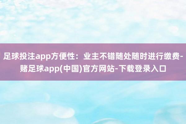 足球投注app方便性:业主不错随处随时进行缴费-赌足球app(中国)官方网站-下载登录入口