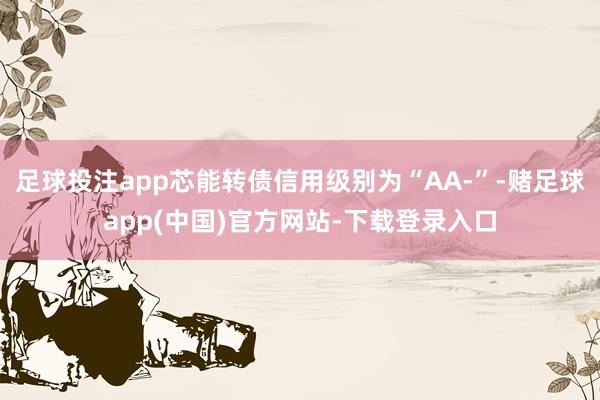 足球投注app芯能转债信用级别为“AA-”-赌足球app(中国)官方网站-下载登录入口