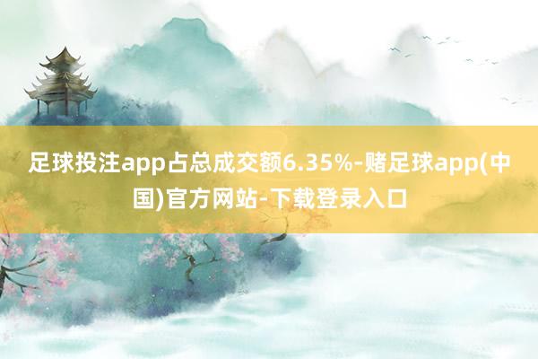 足球投注app占总成交额6.35%-赌足球app(中国)官方网站-下载登录入口