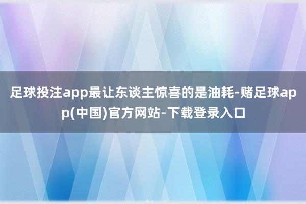 足球投注app最让东谈主惊喜的是油耗-赌足球app(中国)官方网站-下载登录入口