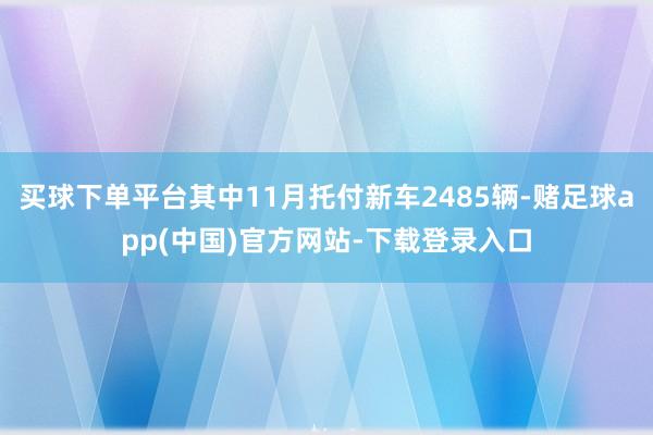 买球下单平台其中11月托付新车2485辆-赌足球app(中国)官方网站-下载登录入口