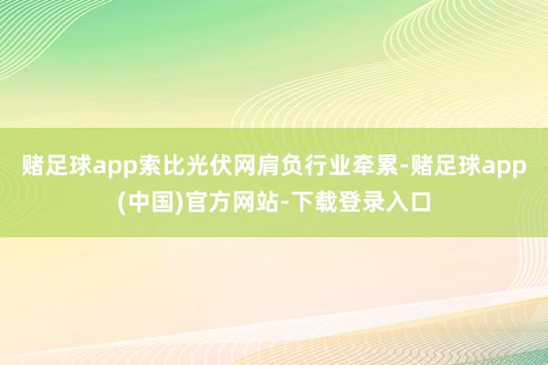 赌足球app索比光伏网肩负行业牵累-赌足球app(中国)官方网站-下载登录入口