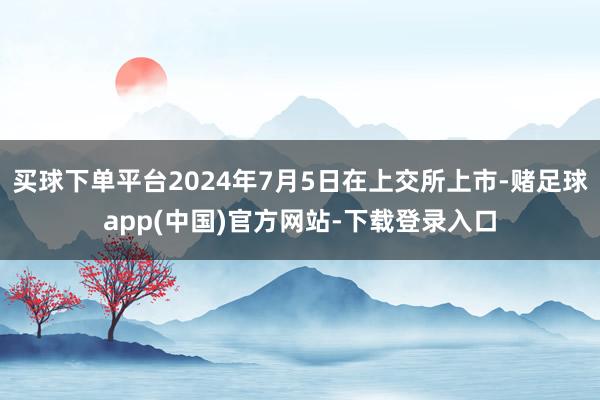买球下单平台2024年7月5日在上交所上市-赌足球app(中国)官方网站-下载登录入口