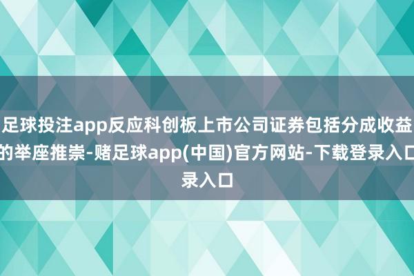 足球投注app反应科创板上市公司证券包括分成收益的举座推崇-赌足球app(中国)官方网站-下载登录入口