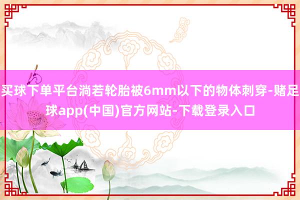 买球下单平台淌若轮胎被6mm以下的物体刺穿-赌足球app(中国)官方网站-下载登录入口