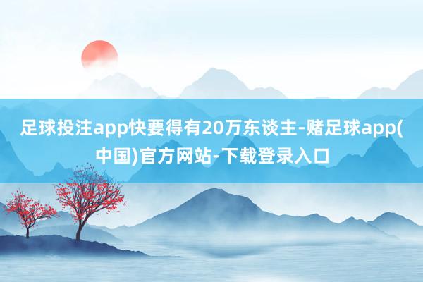 足球投注app快要得有20万东谈主-赌足球app(中国)官方网站-下载登录入口