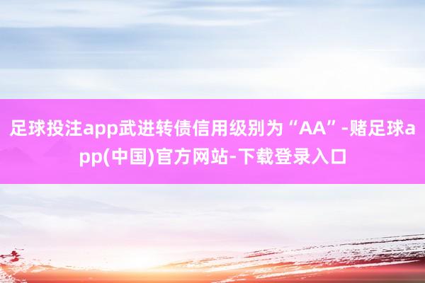 足球投注app武进转债信用级别为“AA”-赌足球app(中国)官方网站-下载登录入口