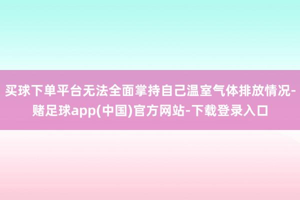 买球下单平台无法全面掌持自己温室气体排放情况-赌足球app(中国)官方网站-下载登录入口