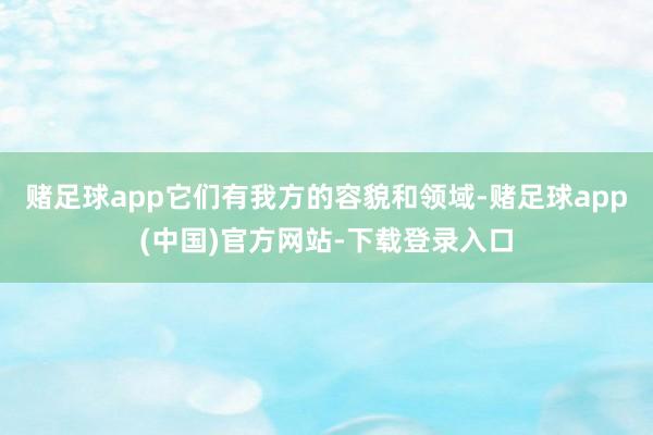 赌足球app它们有我方的容貌和领域-赌足球app(中国)官方网站-下载登录入口