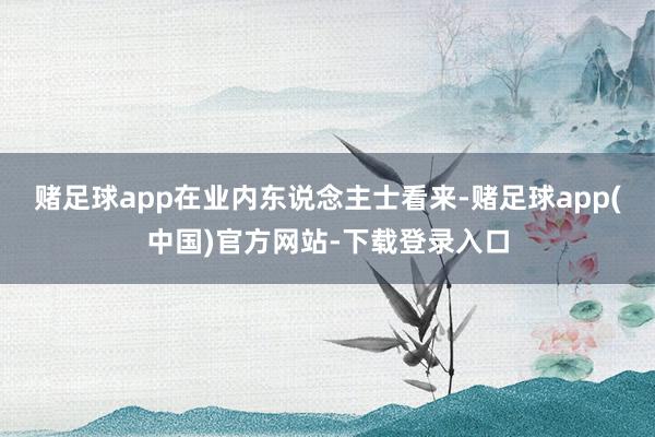 赌足球app在业内东说念主士看来-赌足球app(中国)官方网站-下载登录入口