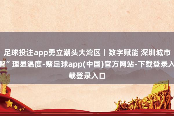 足球投注app勇立潮头大湾区丨数字赋能 深圳城市“智”理显温度-赌足球app(中国)官方网站-下载登录入口