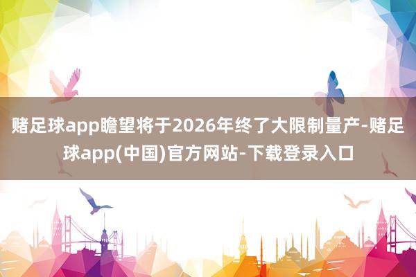 赌足球app瞻望将于2026年终了大限制量产-赌足球app(中国)官方网站-下载登录入口