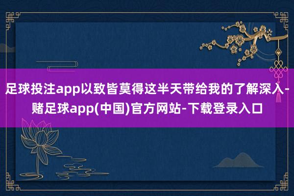 足球投注app以致皆莫得这半天带给我的了解深入-赌足球app(中国)官方网站-下载登录入口