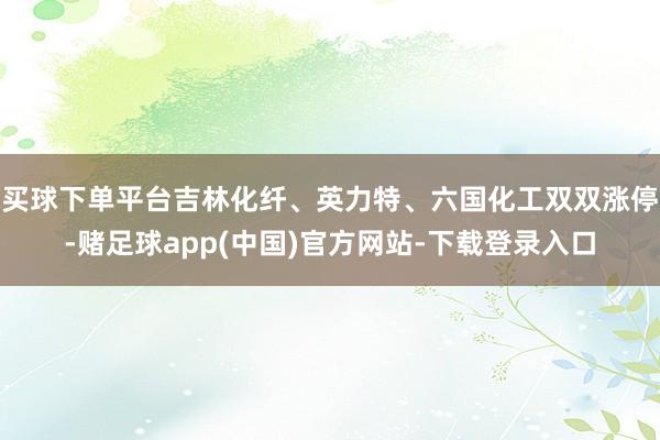 买球下单平台吉林化纤、英力特、六国化工双双涨停-赌足球app(中国)官方网站-下载登录入口