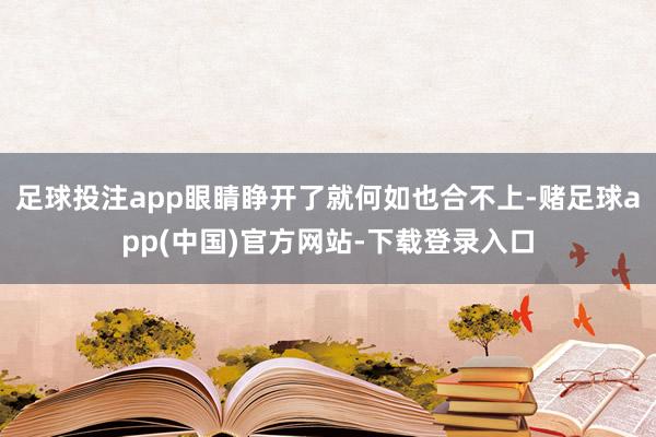 足球投注app眼睛睁开了就何如也合不上-赌足球app(中国)官方网站-下载登录入口