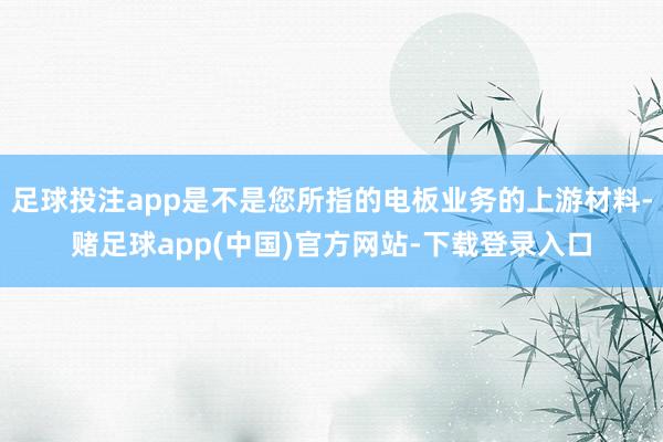 足球投注app是不是您所指的电板业务的上游材料-赌足球app(中国)官方网站-下载登录入口