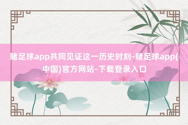 赌足球app共同见证这一历史时刻-赌足球app(中国)官方网站-下载登录入口