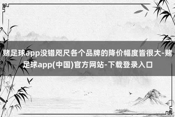 赌足球app没错咫尺各个品牌的降价幅度皆很大-赌足球app(中国)官方网站-下载登录入口