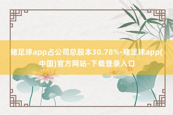 赌足球app占公司总股本30.78%-赌足球app(中国)官方网站-下载登录入口