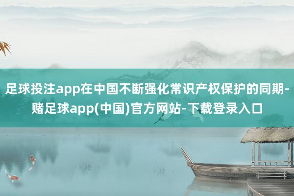 足球投注app在中国不断强化常识产权保护的同期-赌足球app(中国)官方网站-下载登录入口