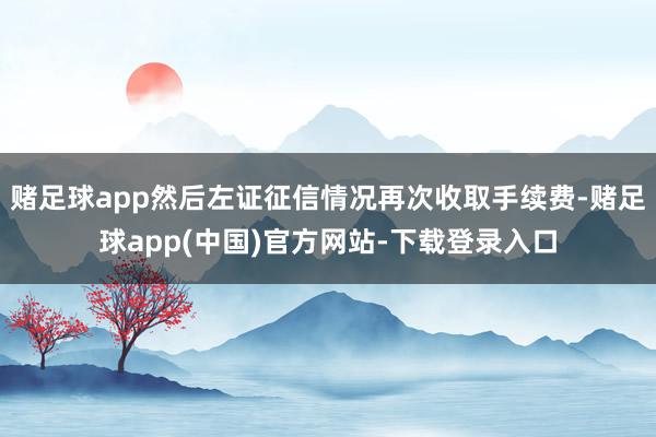赌足球app然后左证征信情况再次收取手续费-赌足球app(中国)官方网站-下载登录入口
