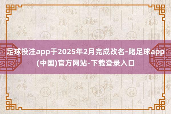 足球投注app于2025年2月完成改名-赌足球app(中国)官方网站-下载登录入口