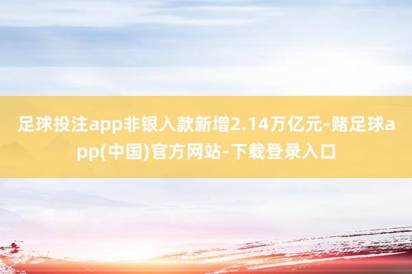 足球投注app非银入款新增2.14万亿元-赌足球app(中国)官方网站-下载登录入口