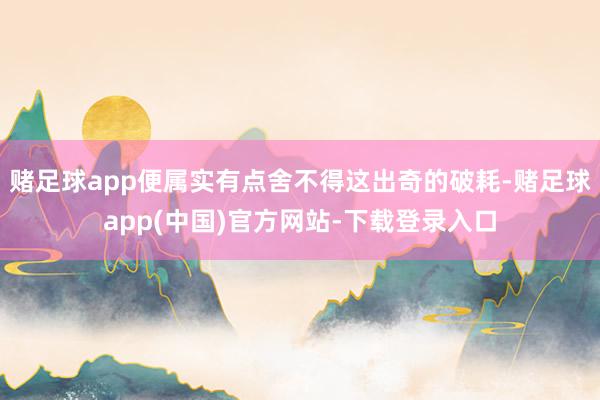 赌足球app便属实有点舍不得这出奇的破耗-赌足球app(中国)官方网站-下载登录入口