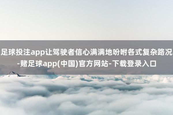 足球投注app让驾驶者信心满满地吩咐各式复杂路况-赌足球app(中国)官方网站-下载登录入口