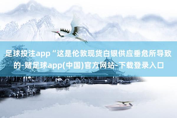 足球投注app　　“这是伦敦现货白银供应垂危所导致的-赌足球app(中国)官方网站-下载登录入口