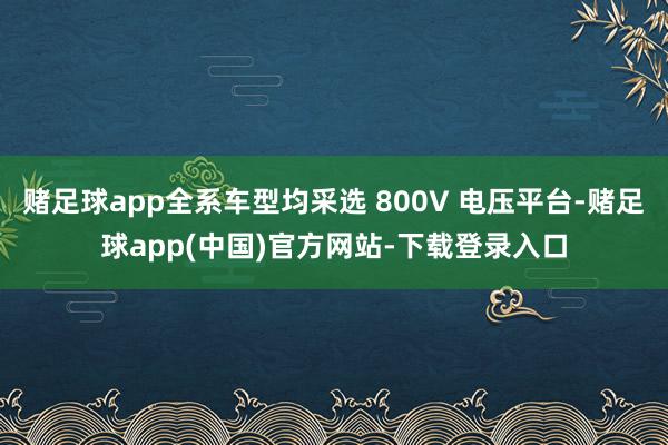 赌足球app全系车型均采选 800V 电压平台-赌足球app(中国)官方网站-下载登录入口