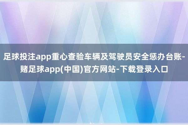 足球投注app重心查验车辆及驾驶员安全惩办台账-赌足球app(中国)官方网站-下载登录入口