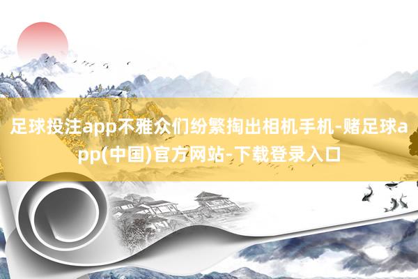 足球投注app不雅众们纷繁掏出相机手机-赌足球app(中国)官方网站-下载登录入口