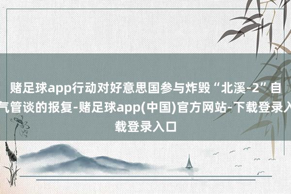 赌足球app行动对好意思国参与炸毁“北溪-2”自然气管谈的报复-赌足球app(中国)官方网站-下载登录入口