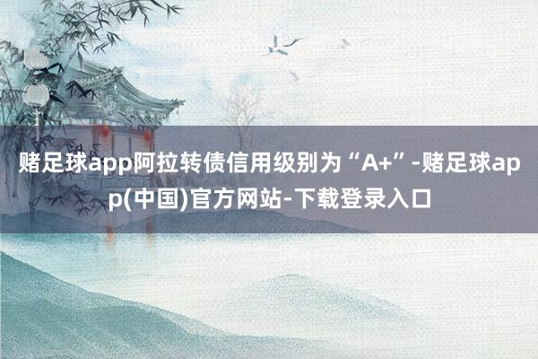 赌足球app阿拉转债信用级别为“A+”-赌足球app(中国)官方网站-下载登录入口