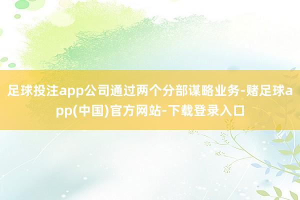 足球投注app公司通过两个分部谋略业务-赌足球app(中国)官方网站-下载登录入口