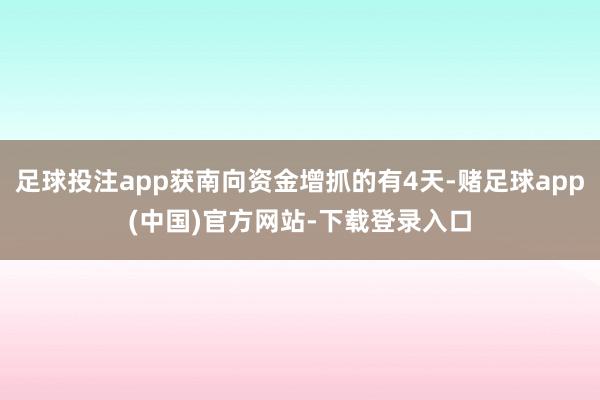 足球投注app获南向资金增抓的有4天-赌足球app(中国)官方网站-下载登录入口