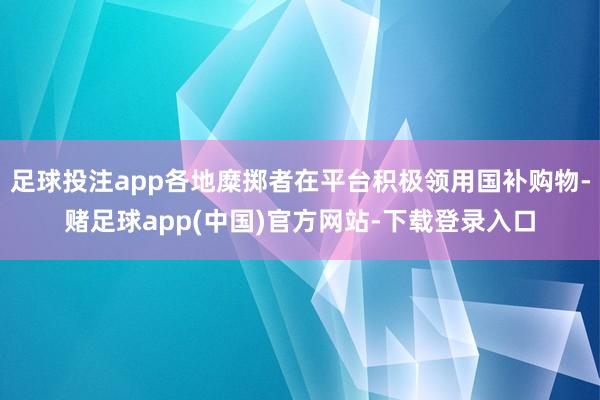足球投注app各地糜掷者在平台积极领用国补购物-赌足球app(中国)官方网站-下载登录入口