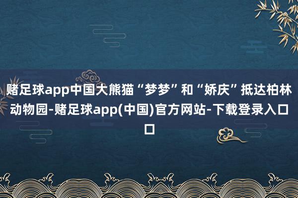 赌足球app中国大熊猫“梦梦”和“娇庆”抵达柏林动物园-赌足球app(中国)官方网站-下载登录入口