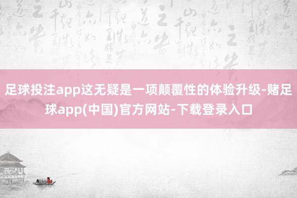 足球投注app这无疑是一项颠覆性的体验升级-赌足球app(中国)官方网站-下载登录入口