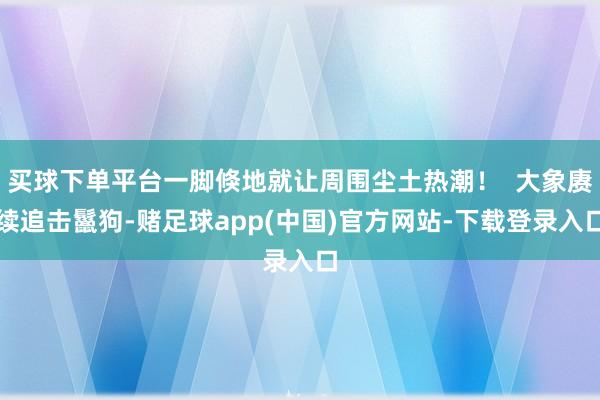 买球下单平台一脚倏地就让周围尘土热潮! 大象赓续追击鬣狗-赌足球app(中国)官方网站-下载登录入口