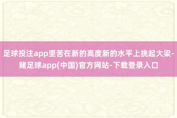 足球投注app坚苦在新的高度新的水平上挑起大梁-赌足球app(中国)官方网站-下载登录入口
